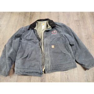 Carhartt J164 PTL Dearborn Coat XL-R Gray Sherpa Lined Chore Detroit Jacket